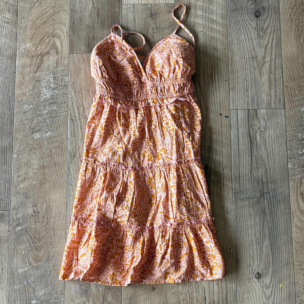 Women's Orange Patterned Dress
